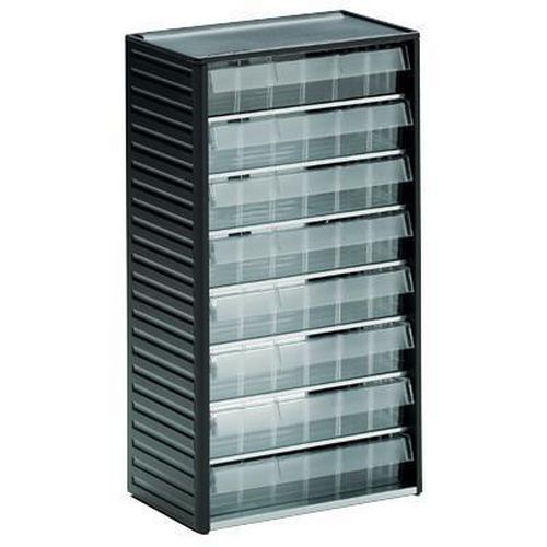 Treston - Armoire Série 550 - 8 Tiroirs L06 - Gris/Transparent - 550x310x180mm - 5 Ans Garantie
