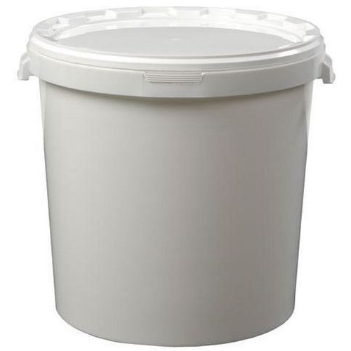 Seau plastique 30L blanc lot de 10 - Polypropylène résistant - Hauteur 390mm Ø 381mm - Idéal stockage