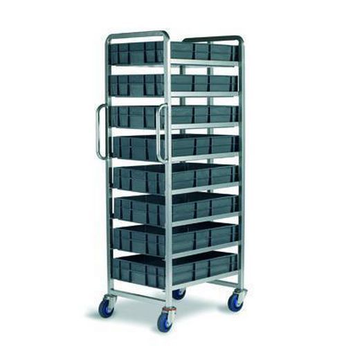Chariot pour bacs Euro 8 plateaux capacité 250 kg - Manutention industrielle robuste et pratique