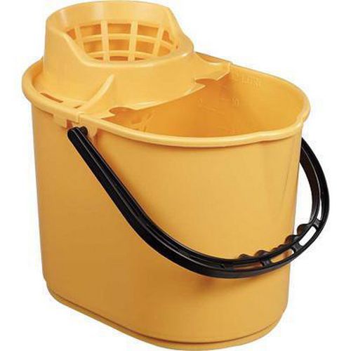 12 L Yellow Plastic Bucket With Ringer