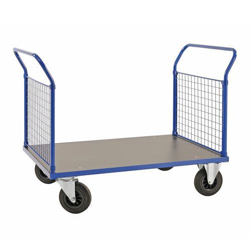 Kongamek - Chariot plateforme 2 parois grillagées 500kg - 1020x700x1166mm - Acier robuste et roulettes 200mm