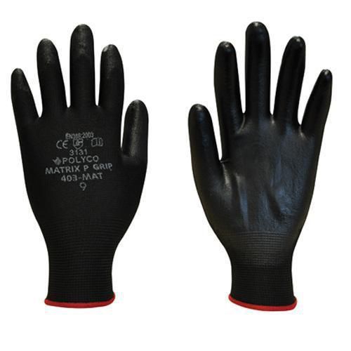 12 Paires De Gants De Manutention En Nylon Matrice P Noir Taille 10