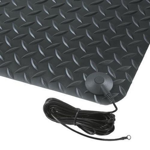 Notrax - Tapis antifatigue anti-statique Diamond Stat 90x200cm Noir - Caoutchouc - Usage faible - Confort et sécurité