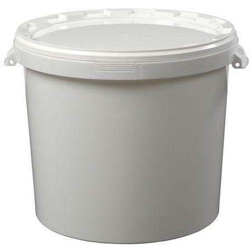 Seau plastique blanc 26L avec couvercle - Lot de 15 - Polypropylène résistant - Idéal stockage
