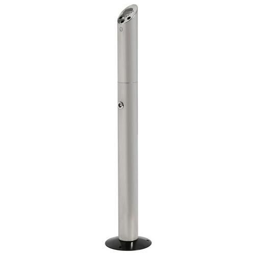 Showdown Displays - Cendrier Cylindrique sur Pied Inox Argent - 90cm Hauteur - Durable et Élégant