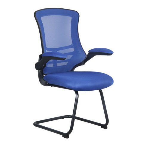 Chaise Cantilever Réunion Accoudoirs Maille Luna Bleu