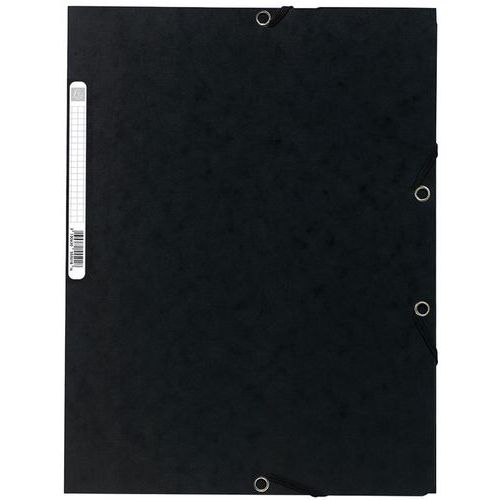 Chemise 3 Rabats à lastiques Carte Lustrée 400g/m2 A4 Noir