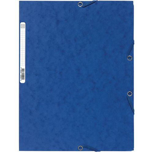 Chemise 3 Rabats à lastiques Carte Lustrée 400g/m2 A4 Bleu