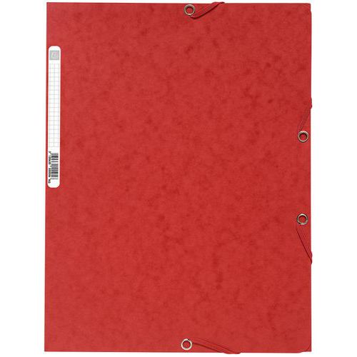 Chemise 3 Rabats Carte Lustrée 400g/m2 A4 Rouge