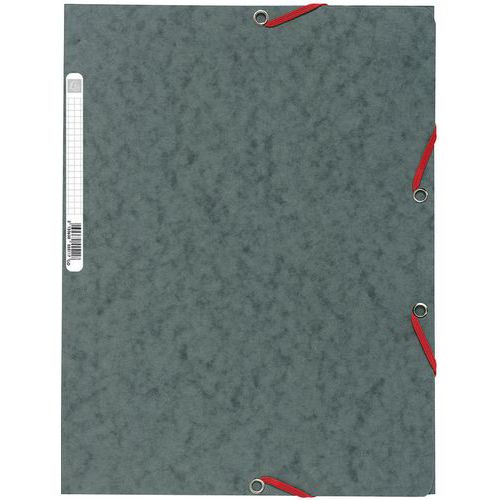 Chemise 3 Rabats à lastiques Carte Lustrée 400g/m2 A4 Gris