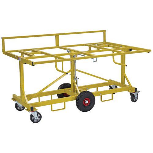 Chariot Porte Panneau Basculant Pbt 500l Roue Pneumatique