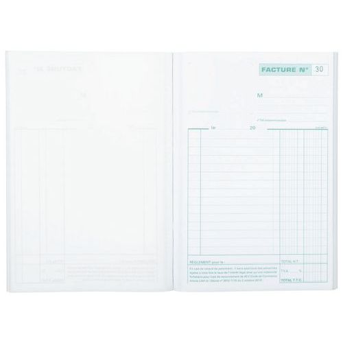 Manifold Factures Avec Tva 21x148cm 50 Feuillets Tripli