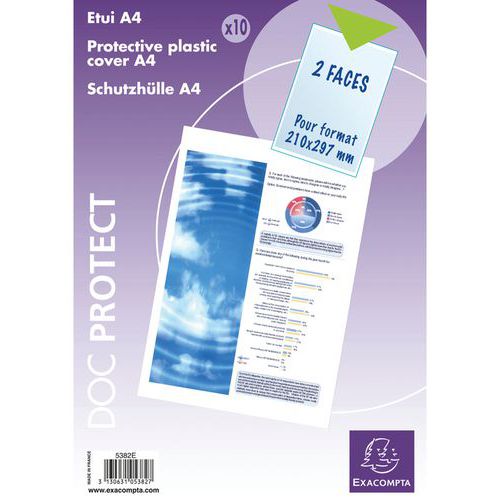 Sachet 10 Ã‰tuis Protection Simple Pvc 15/100e A4 Cristal