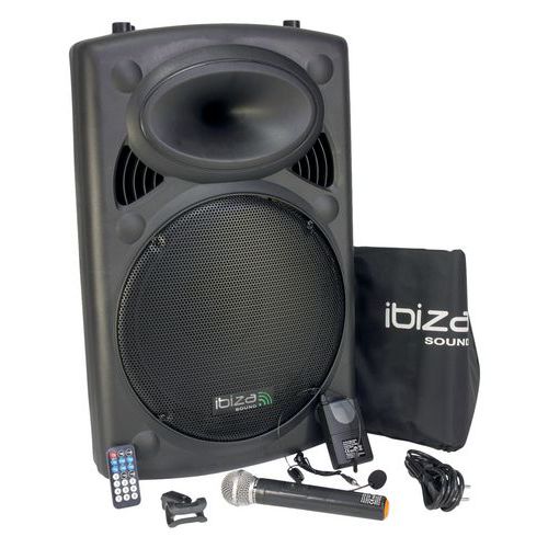 Sono Portable Port15vhf-bt - Usb Bt 2 Micros Vhf Ibiza Sound