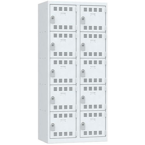 Vestiaire 2 Colonnes 400mm 5 Cases Clés Gris