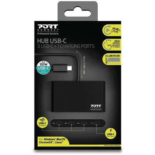 Hub Entrée Type C - 4 Ports Sorties Type C