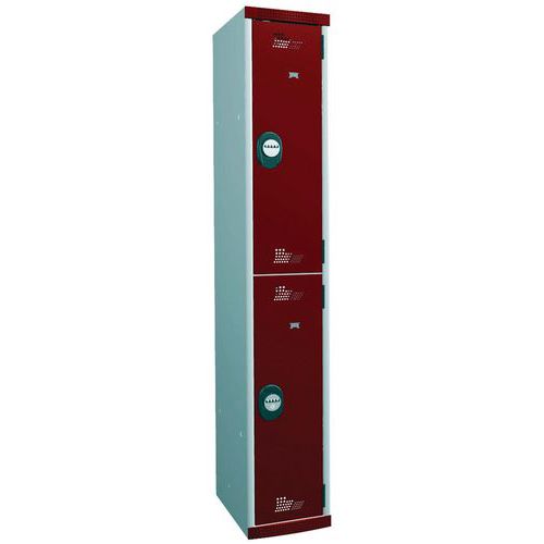1 Colonne 300mm / 2 Cases / Rouge / Fermeture à Code