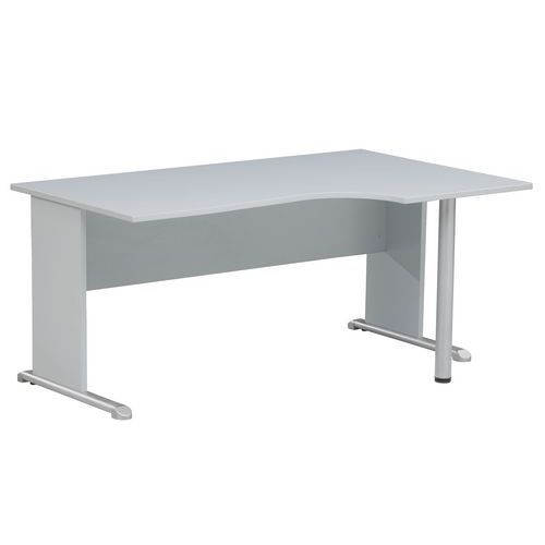 Bureau Compact Gauche Pieds L Gris Solo