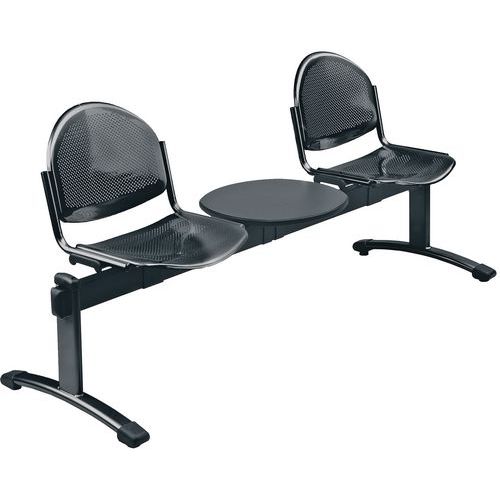 Poutre 2 Places+tablette Metal Noir Lisa