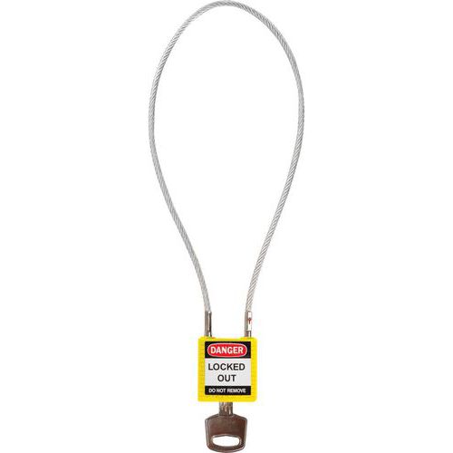 Brady - Cadenas de sécurité compact Jaune 40cm - Nylon et Acier - 1 clé incluse