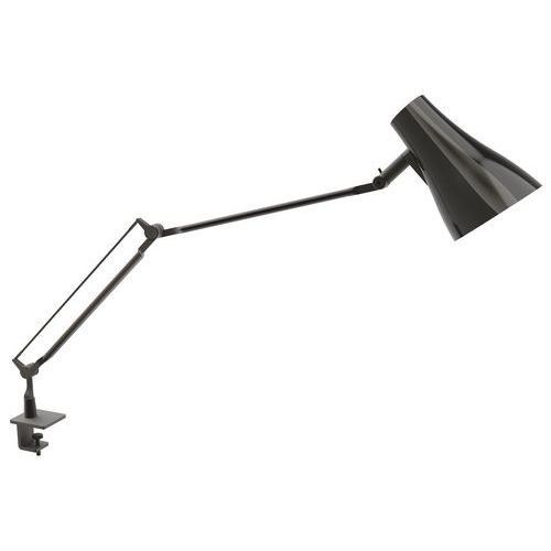Lampe De Bureau Solus Led Noire Bras Double - Pince