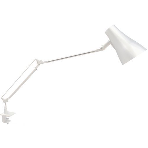 Lampe De Bureau Solus Led Blanc Bras Double - Pince