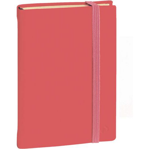 A918808 Carnet De Note 24 Ligné En Soie 16x24 Cm Corail