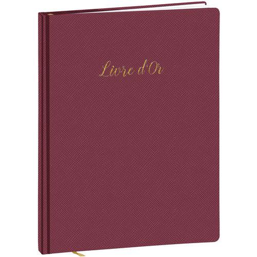 A918809 Livre D'or 27 Blanc Non Ligné Taiga Prune