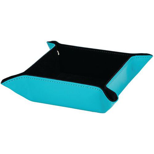 A918838 Vide Poche Satiné De 125x125x45cm Bleu Canard