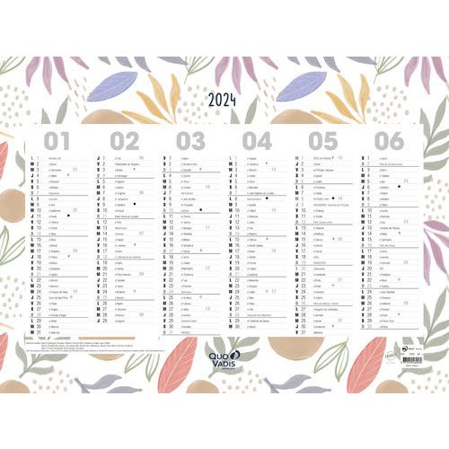 2024 Grand Staff Vacances Mural Agenda Calendrier 88cm x 58cm avec