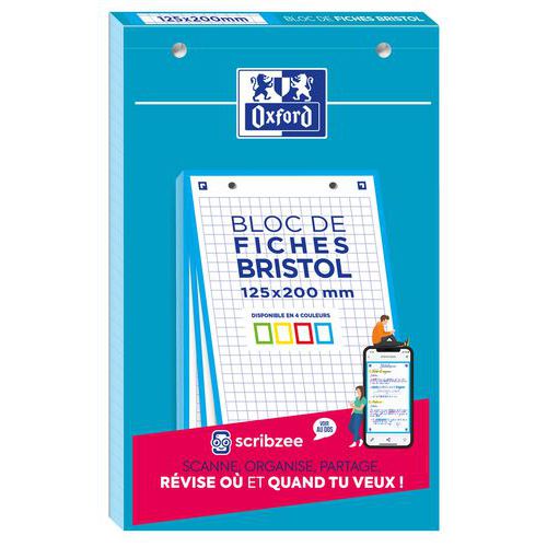 Bloc Bristol Oxford 125x200 30 Fiches Perforees Q5/5/5 Bleu
