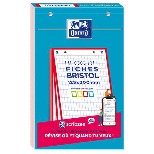 Bloc Bristol Oxford 125x200 30 Fiches Perforees Q5/5/5 Red