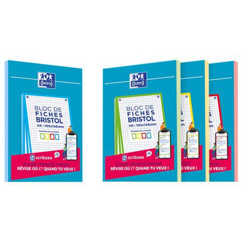 Bloc Bristol Oxford 105x148 30 Fiches Non Perforees Assorti