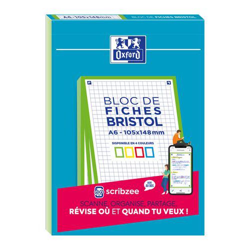 Bloc Bristol Oxford 105x148 30 Fiches Non Perforees Vert
