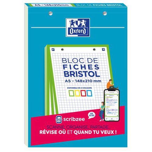 Bloc Bristol Oxford 148x210 30 Fiches Perforees Q5/5 Vert