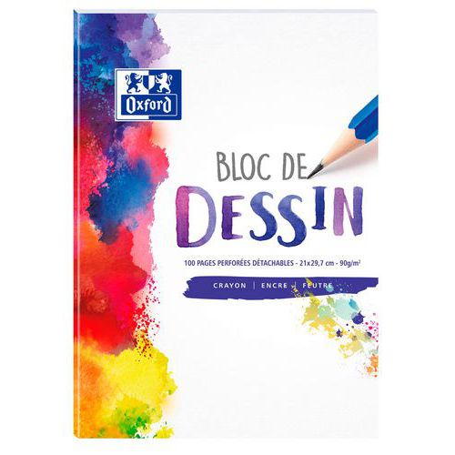 Bloc Feuilles Simples Dessin Détachables Perforées 100p