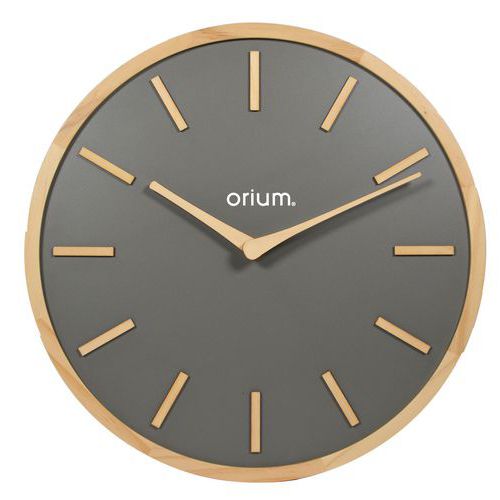 Horloge 30 Cm Elegance Bois Gris Anthracite - Orium