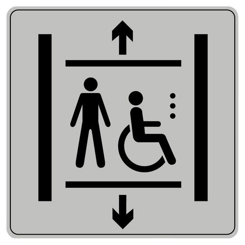 Pictogramme Iso 7001 Symbole Ascenseur Handi Capes 90x90 Mm