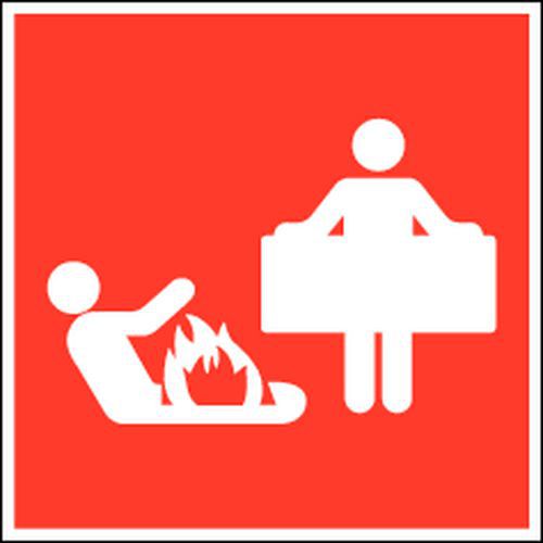 Brady - Couverture anti-feu 10x10 cm - Polyester adhésif - Sécurité incendie standard