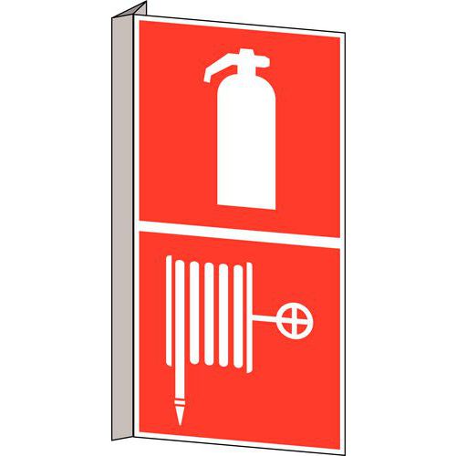 Brady - Panneau anti-incendie PVC rigide - 20 cm x 20 cm - Extincteur/lance à incendie