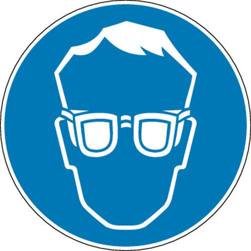 Brady - Panneau d'obligation Port de lunettes de sécurité obligatoire Ø 20 cm Polypropylène Rigide ISO 7010