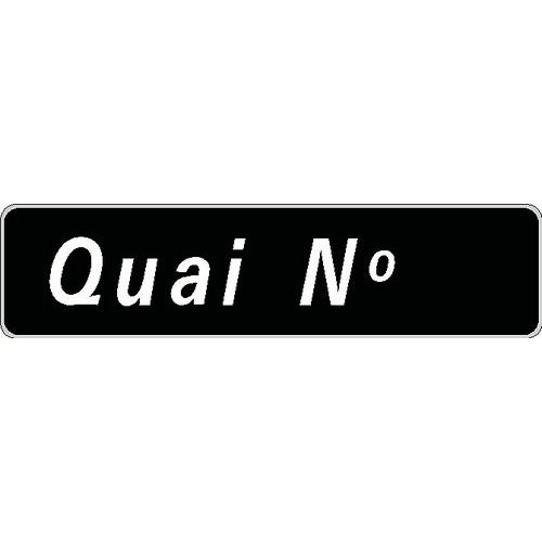 Kelias - Panonceau Directionnel Aluminium Rigide "Quai n°" 500x120mm - 6 Caractères - 3 Ans Garantie