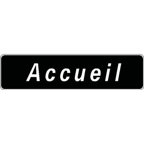 Kelias - Panonceau Directionnel Rigide Aluminium "Accueil" - 500x120mm - 7 Caractères - 3 Ans Garantie