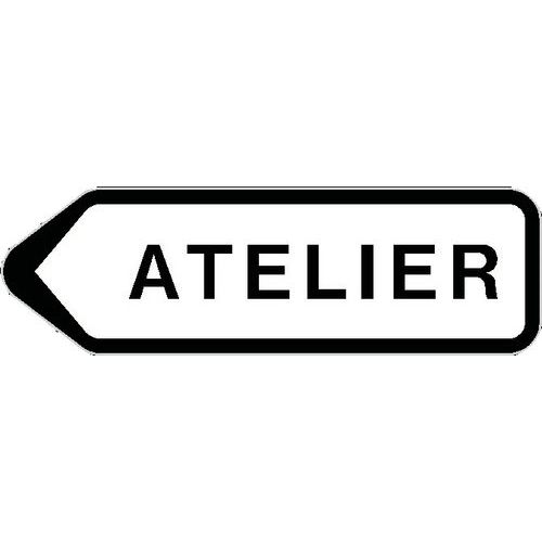 Kelias - Panonceau Directionnel Atelier Gauche Aluminium 800x250mm Rigide - 3 Ans Garantie