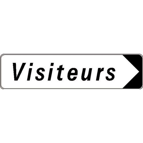 Kelias - Panneau Directionnel Visiteurs Aluminium Rigide 500x120mm Droite