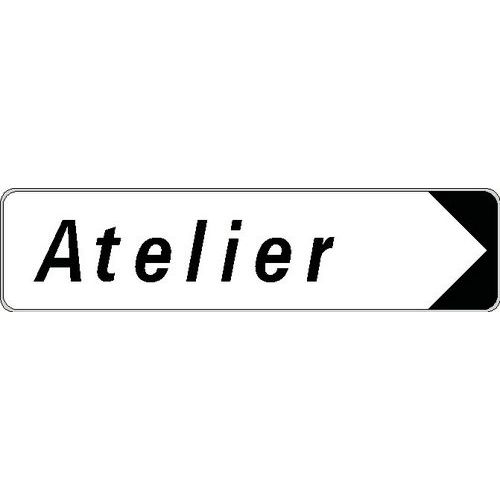 Kelias - Panonceau Directionnel Atelier Aluminium Rigide 500x120mm - Droite - 3 Ans Garantie