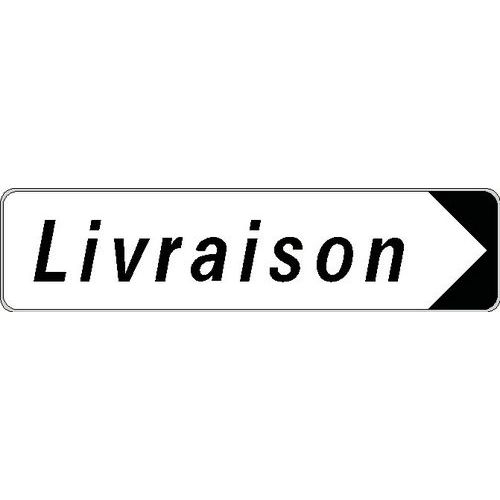 Kelias - Panneau directionnel Aluminium Rigide "Livraison" Droite - 500x120mm - 3 ans Garantie