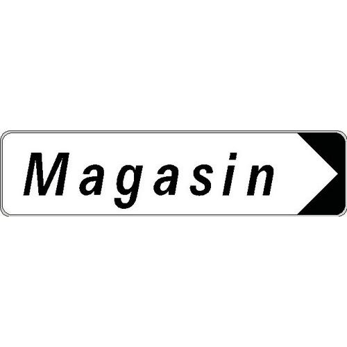 Kelias - Panneau Directionnel Aluminium Magasin Droite 500x120mm Rigide - Signalisation Voirie