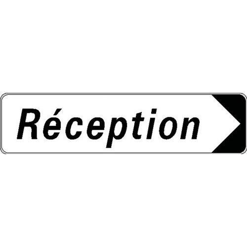 Kelias - Panneau Directionnel Aluminium Droit Réception - 500x120mm - Rigide - Voirie