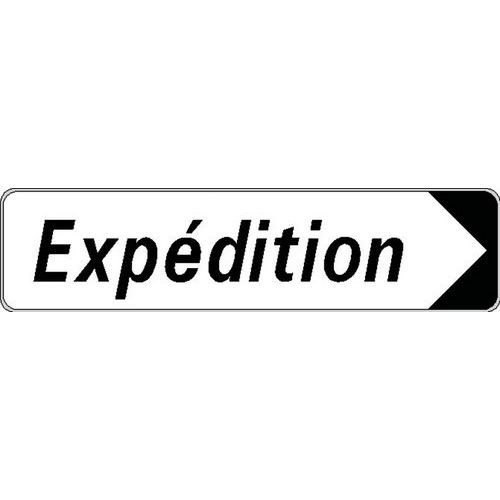 Kelias - Panneau directionnel Expédition Aluminium Rigide 500x120mm Droite